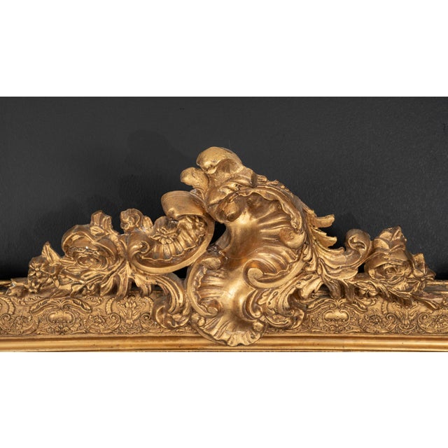 French Louis XV Style Giltwood Mirror For Sale - Image 3 of 6