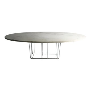Marble & Chrome Coffee Table For Sale