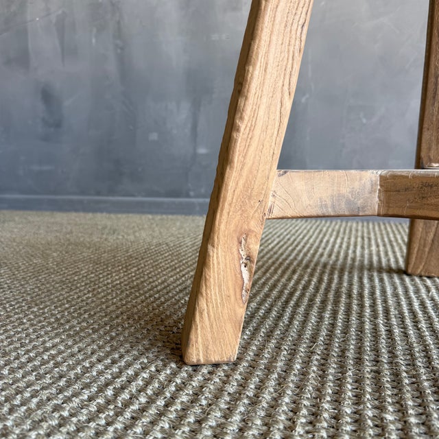 Vintage Elm Wood Chop Block Table For Sale In Los Angeles - Image 6 of 8