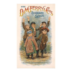 Vintage-Style d.m. Ferry & Co. “All Hands Up for Ferry’s Standard Seeds” Advertising Print – Colonial Americana Garden Art