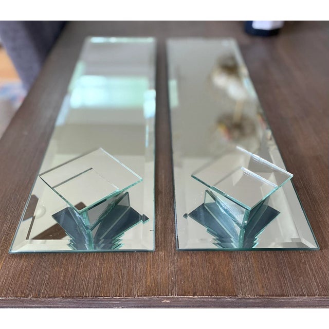 1980s 1980s Vintage Art Deco Wall Mirrors - a Pair For Sale - Image 5 of 8