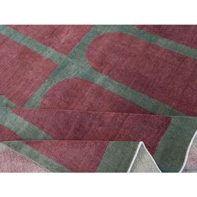 Olive Galerie Shabab Collection Mid-20th Century Turkish Art Deco Style Carpet For Sale - Image 8 of 9