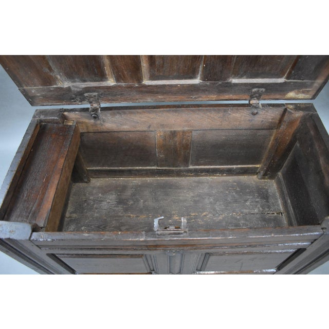 Antique Oak Marriage Chest, 1650 For Sale - Image 10 of 15
