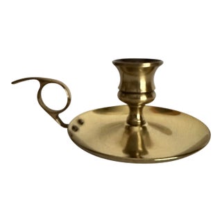 Vintage 20th Century Brass Chamberpot Candlestick Holder For Sale