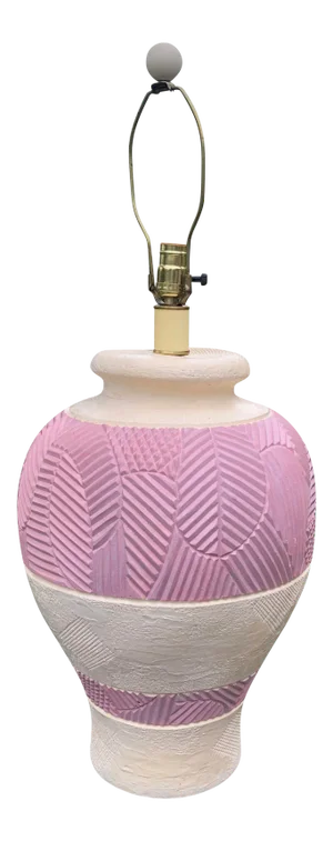 1980s Large Vintage Plaster Table Lamp