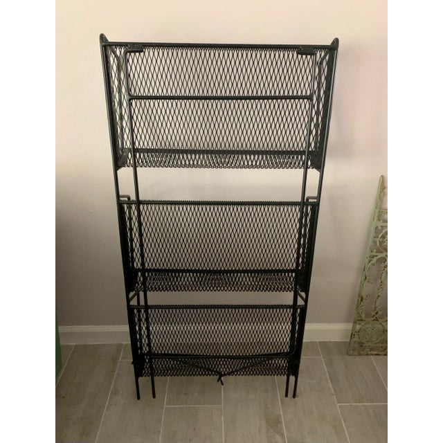 Mid Century Modern Folding Iron Magazine Rack - Atomic Modernist Metal Design For Sale In Palm Springs - Image 6 of 13