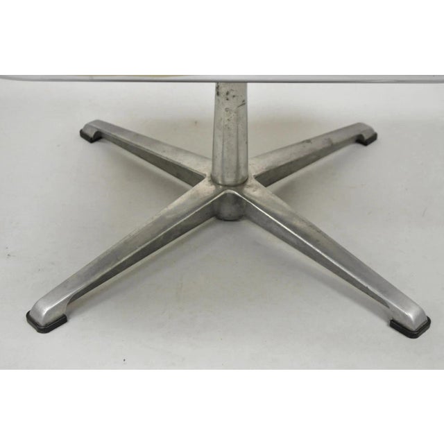 Mid-Century Modern Vintage Directional Mid Century Modern Tubular Aluminum Base Swivel Ottoman For Sale - Image 3 of 12