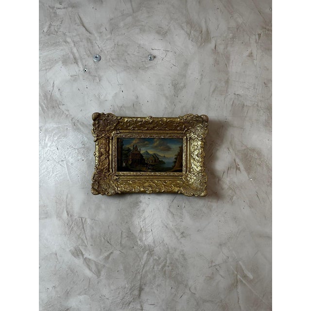Landscape Composition, 18th Century, Oil Painting on Panel, Framed For Sale - Image 4 of 12