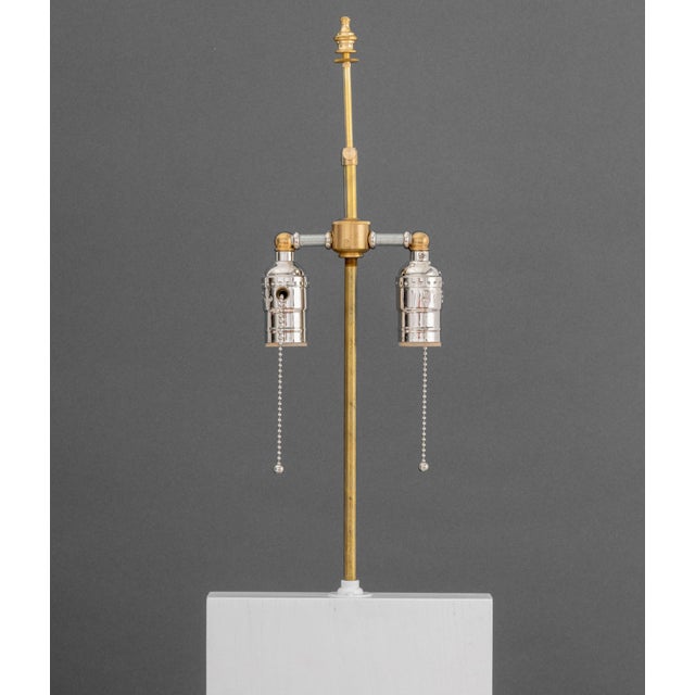 Contemporary Minimalist White Painted Wood Table Lamps, Pair For Sale - Image 3 of 8