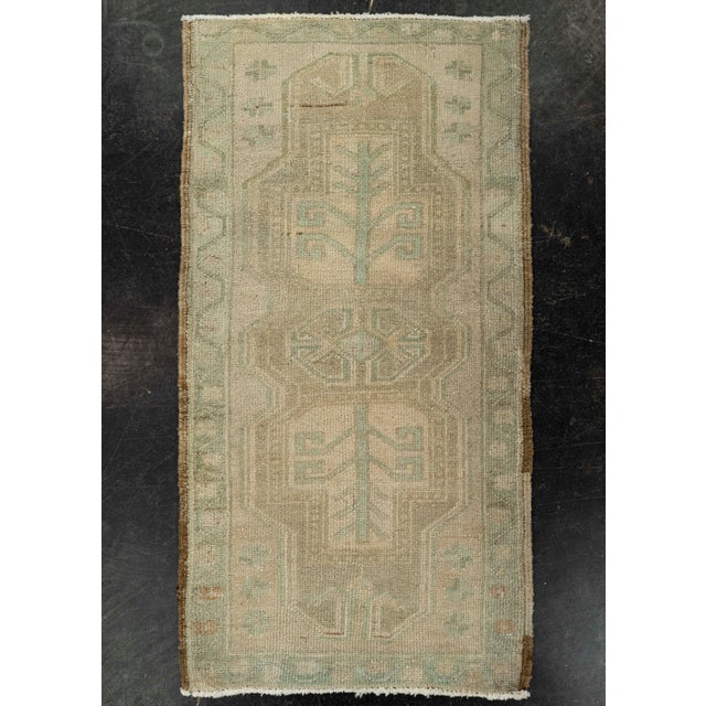 Brown Turkish Mini Rug Oriental Hand Knotted Vintage Rug 1'9" x 3'3" #21051 For Sale - Image 8 of 8