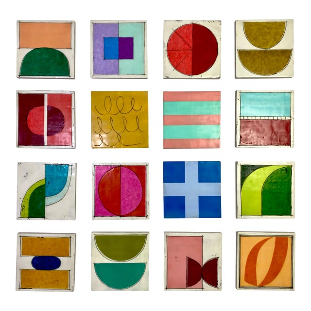 Encaustic Collage Installation by Gina Cochran - "Allies and Alibies" - 16 Panels For Sale