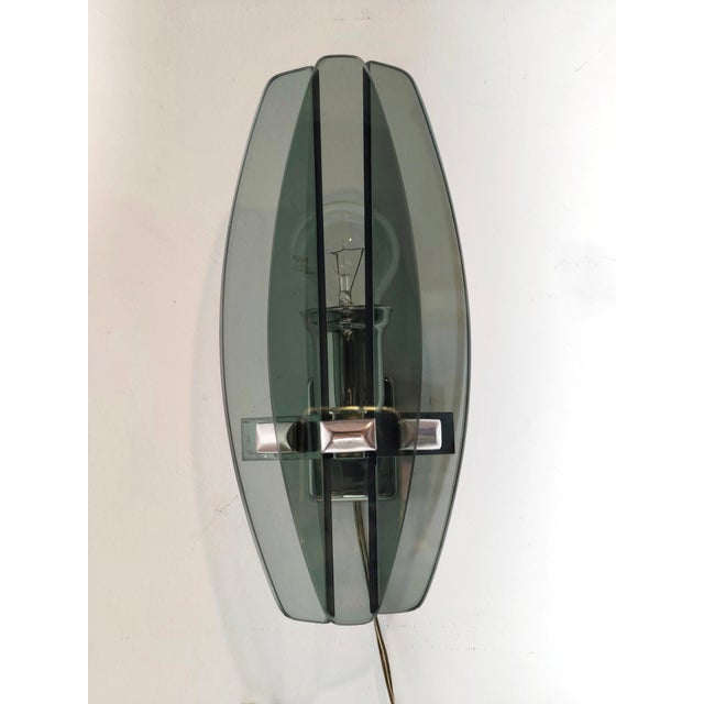 Wall Sconce with Smoked Glass. Italy, 1970s For Sale - Image 13 of 13