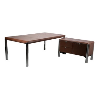 No. 3055D Table Desk and No. 3076 Credenza from KnollStudio, 1988 For Sale