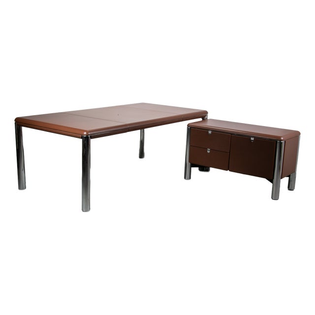 No. 3055D Table Desk and No. 3076 Credenza from KnollStudio, 1988 For Sale