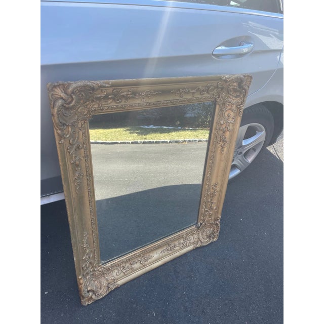 French Late 20th Century Mirror in Vintage Gold Guilded Leaf For Sale - Image 3 of 6