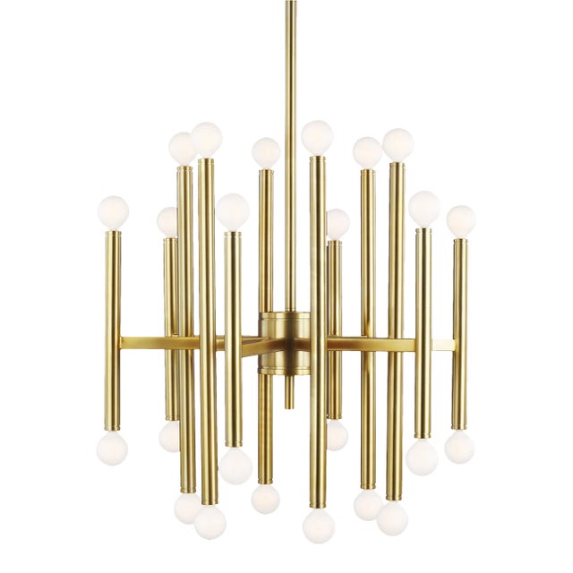 Thomas O'Brien by Visual Comfort Studio Beckham Modern Medium Chandelier, Brass For Sale