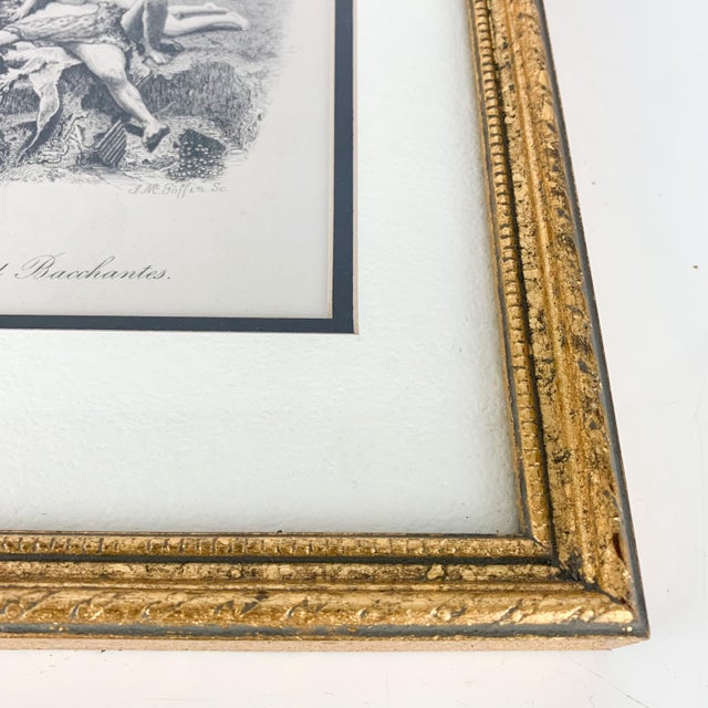 Mid 20th Century Vintage Comere Pinxt Silenus and Bacchantes Etching Print Framed Mc Goffin For Sale - Image 4 of 9