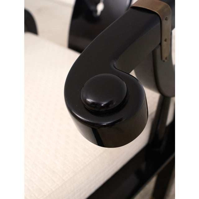 Pair Pallavisini Asian Inspired Mid Century Modern Black Chairs For Sale - Image 9 of 12