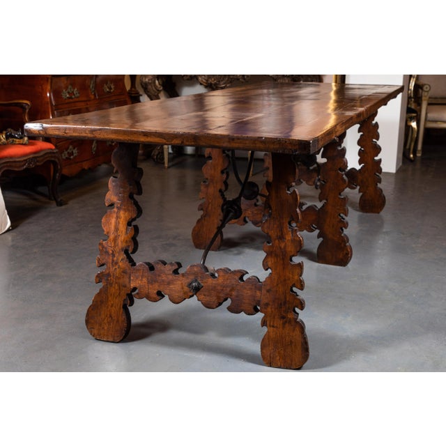Large, Tuscan, Walnut Dining Table For Sale - Image 4 of 7