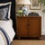 Vintage British Colonial Style Woven Campaign Cabinet / Nightstand with Leather Trim Rich in texture and character, this...