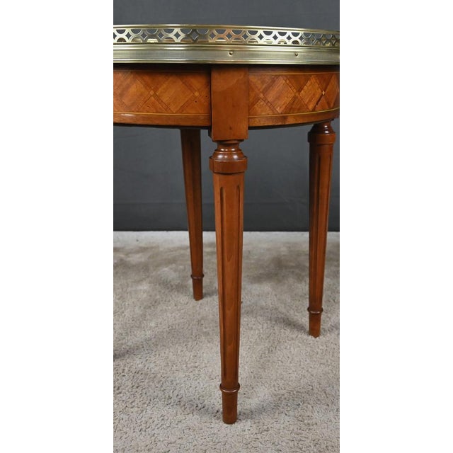 Brown Small Marquetry Hot Water Bottle Table, 20th Century For Sale - Image 8 of 14