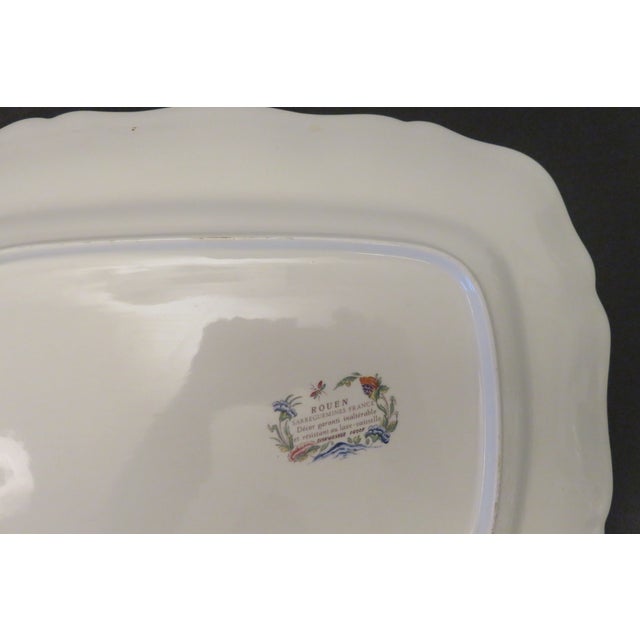 Sarreguemines France Majolica Rouen Faiencea Large 16" Rectangle Platter Vintage For Sale - Image 13 of 16