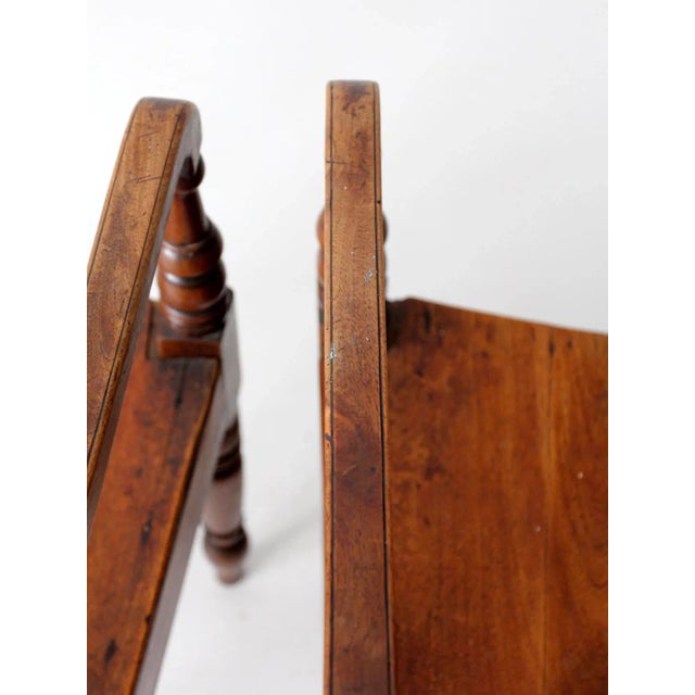 Antique Wooden Parlor Chairs - a Pair For Sale - Image 4 of 10