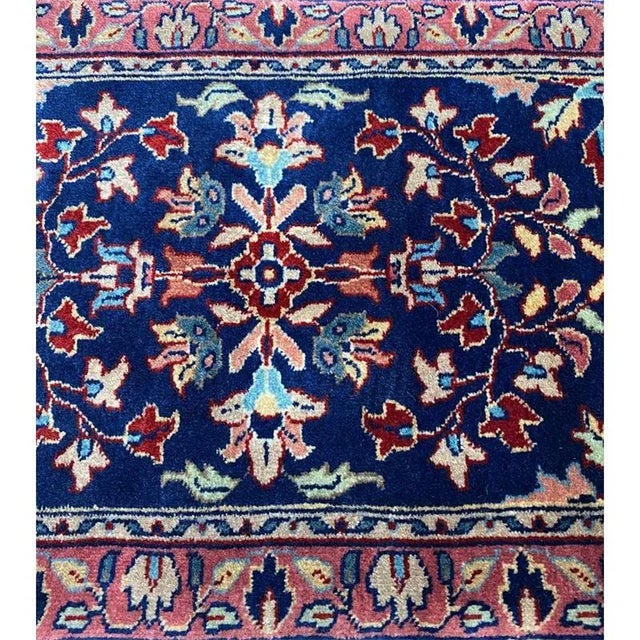 Navy Blue Handwoven Persian Sarouk Style Area Rug 1’4″ X 2’0″ For Sale - Image 8 of 11