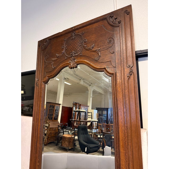 Antique French Trumeau Wall Tall Mirror, 19th Century. For Sale In San Francisco - Image 6 of 12
