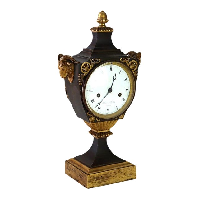 Antique Lefèvre DeBelle French Empire Ebonized & Gilt Bronze Mantle Clock C1820 For Sale