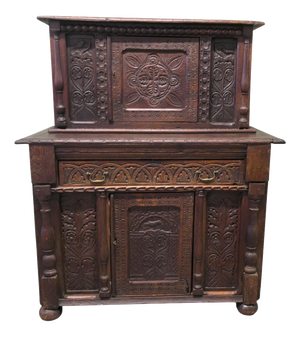 Carved Oak Court Cupboard, 17th Century
