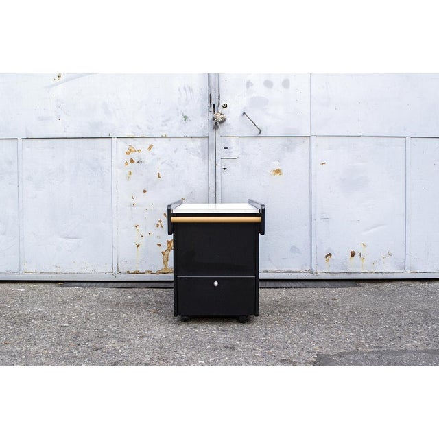 Lacquered wooden bar trolley. Italian production 1990s