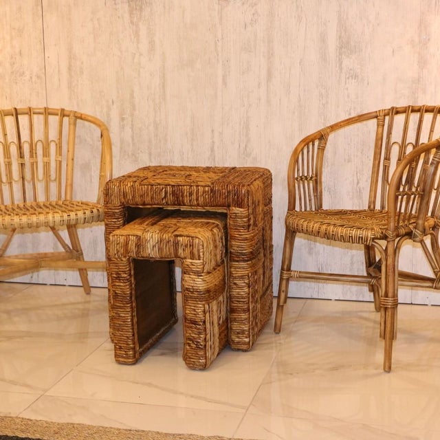 Our product is meticulously handcrafted by skilled artisans, featuring a wooden frame uniquely wrapped with natural Abaca...