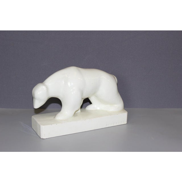 Art Deco Crackle-Glazed Bear by Geo Condé For Sale - Image 3 of 12