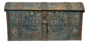 19th Century Swedish Hand Painted Dome Top Coffer, 1824