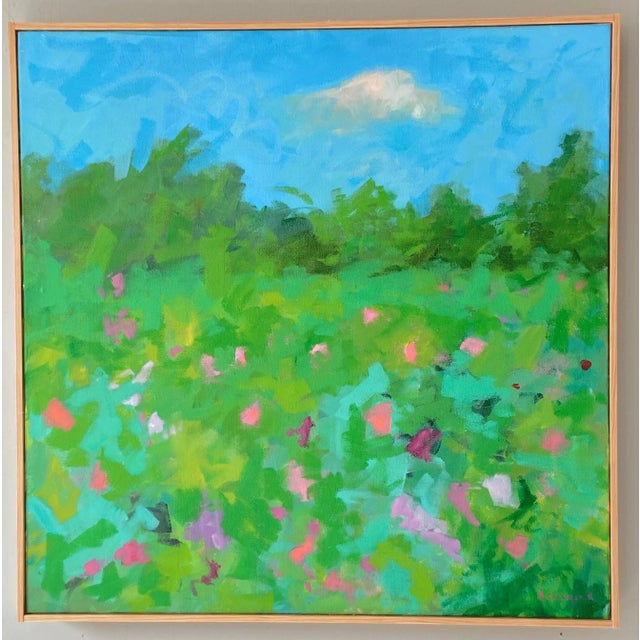 A dreamy, romantic pop of color. A vibrant, abstract painting inspired by Claude Monet's beautiful garden in Giverny....