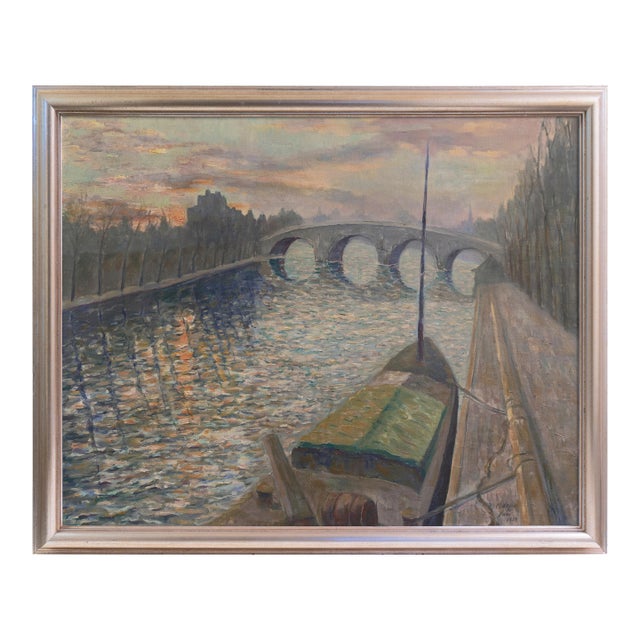 'Sunset, Paris' by Misha Podryski, 1934, Russian-American, New York, Artist's Union, National Art Club For Sale