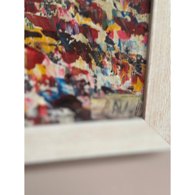 R. Avind, Abstract Composition, 1960s, Oil on Panel For Sale - Image 10 of 17