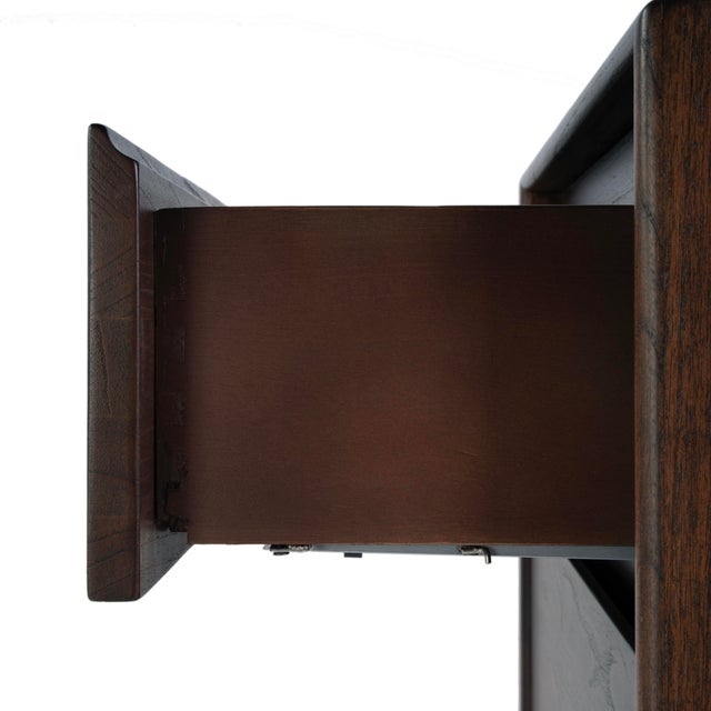 Brown Halmstad 22 in. W Rectangular Wood Panel 3 Drawer Narrow Nightstand, Brown For Sale - Image 8 of 11