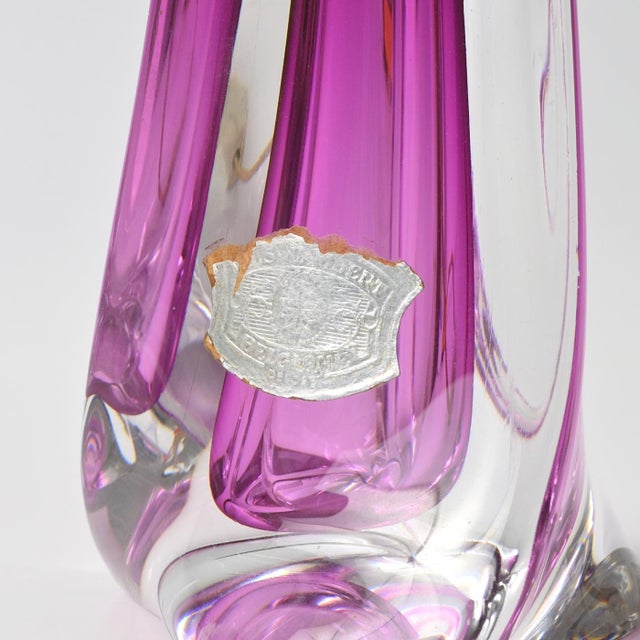 Mid-Century Purple Glass Table Lamp from Val Saint Lambert, 1950s For Sale - Image 13 of 14