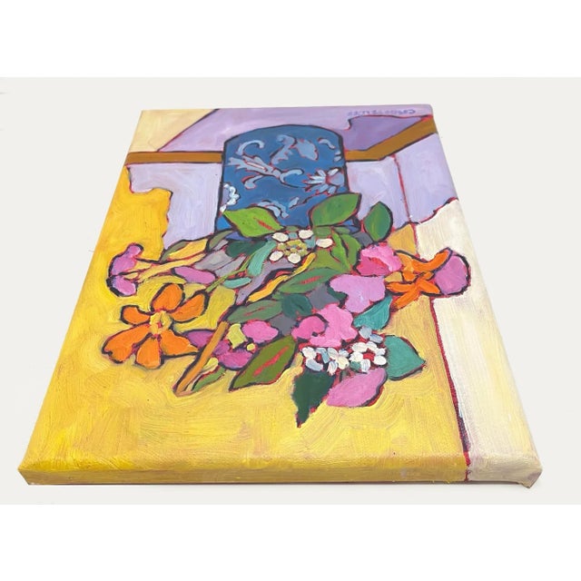 "Summer" Contemporary Original Fauvist Still Life Oil Painting by Catherine J. Martzloff For Sale - Image 4 of 7