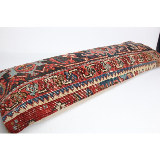 Art Deco Handwoven Decorative Throw Rug Cushion – Antique Tribal Lumbar Cover -16'' X 48'' For Sale - Image 3 of 10