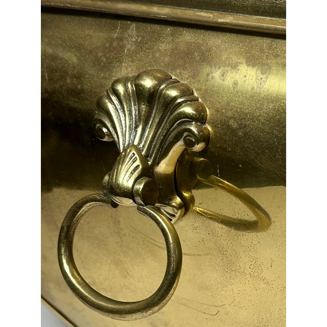 Metal Antique Edwardian Traditional Brass Fireplace Coal Scuttle For Sale - Image 7 of 12
