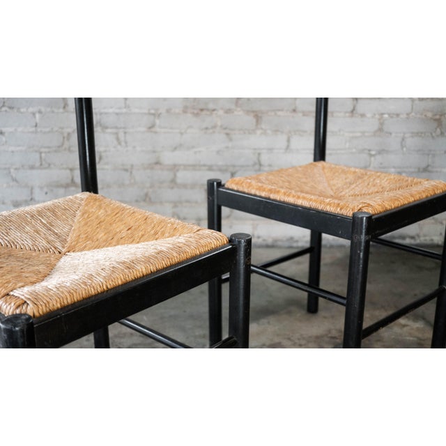 Black 1980s Vintage Italian Vico Magistretti Style Dining Chairs - Set of 4 For Sale - Image 8 of 14