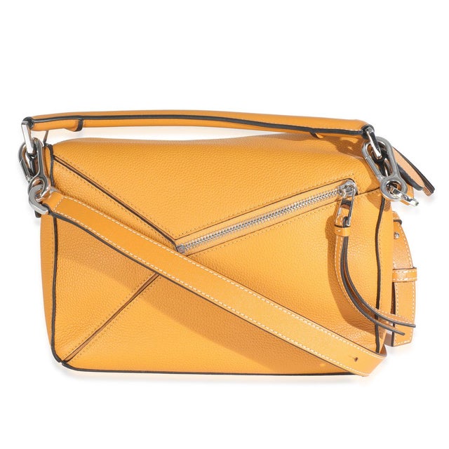 Loewe Yellow Grained Calfskin Small Puzzle Bag For Sale - Image 4 of 9