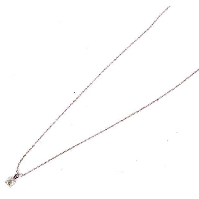 14 Karat White Gold Fancy Necklace With Diamond Round Pendant For Sale In New York - Image 6 of 10