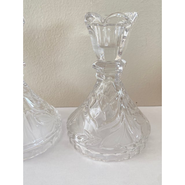 Glass Art Deco Molded Glass Candlesticks, France, 1930, Set of 2 For Sale - Image 7 of 15