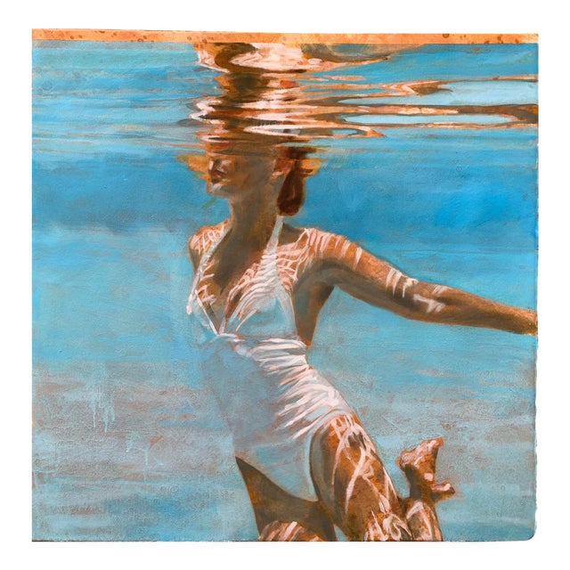 Titanium Reflect Female Swimmer In Water White Bathing Suit