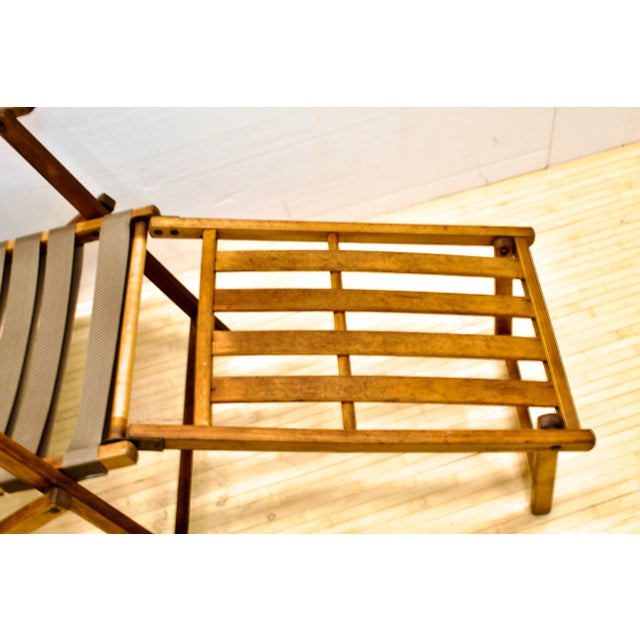 1950s Teak Steamer Ship Lounge Deck Chair For Sale - Image 4 of 5
