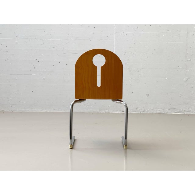 Stackable Cantilever Chairs in Beech and Chrome, 1990s For Sale - Image 14 of 17